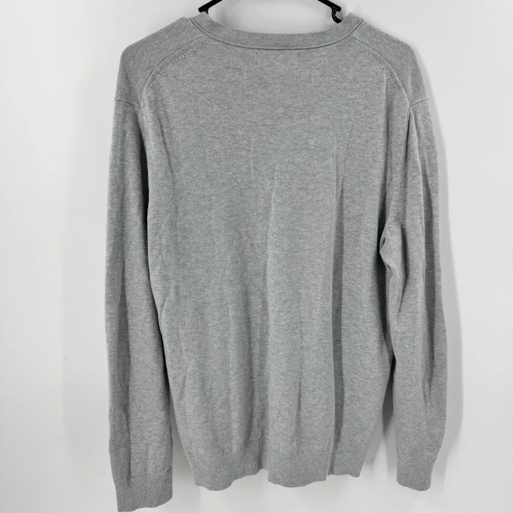 Banana Republic Men's V Neck Sweater Heather Gray‎ Size Large Cashmere Blend